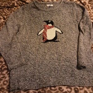 Christmas Penguin Sequin Holiday Kohls Croft and Barrow Sweater Woman's XL